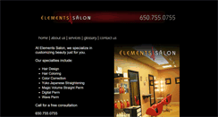 Desktop Screenshot of elementssalon75.com